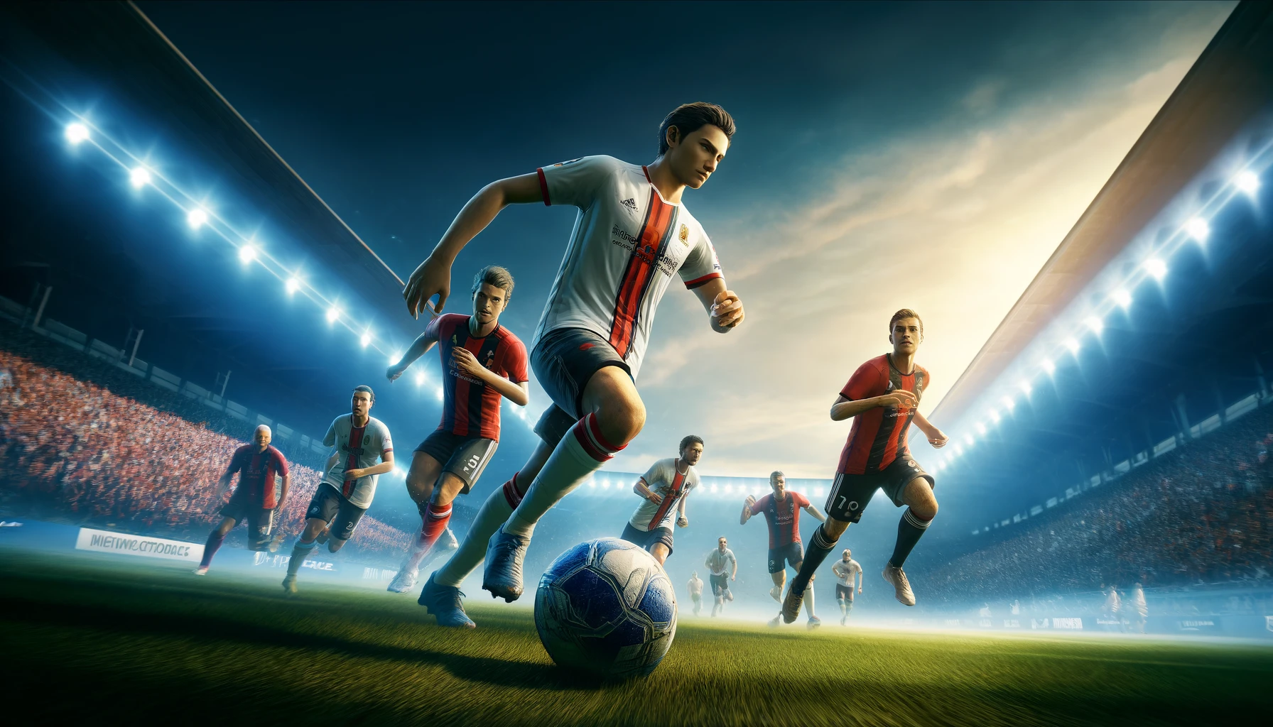 A vibrant depiction of Pro Evolution Soccer 2025, illustrating the game's enhanced graphics, realistic player movements, and cutting-edge soccer simulation.